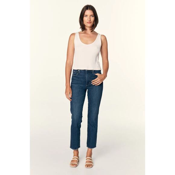 NWT Amo Chloe Crop Jeans in Affection Made in USA Dark Wash